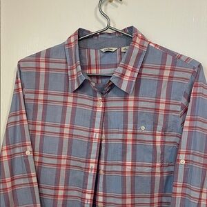 LL Bean Women’s Casual Blue and Red Checkered Shirt
